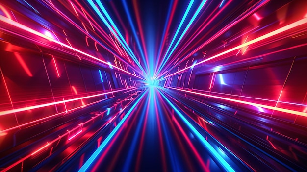 NEON Red Blue Tunnel Abstract Background