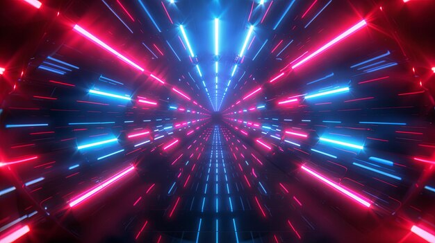 NEON Red Blue Tunnel Abstract Background