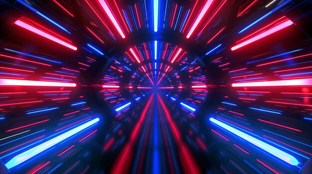 NEON Red Blue Tunnel Abstract Background