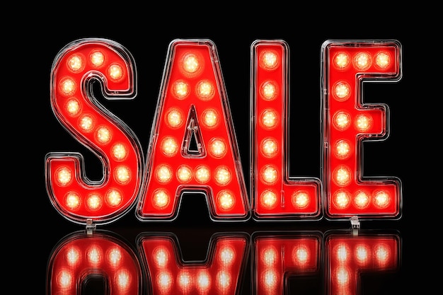 Photo neon sale sign bright and bold discounts with retro vibes