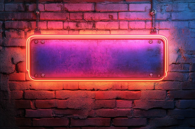 Photo neon sign on a brick wall