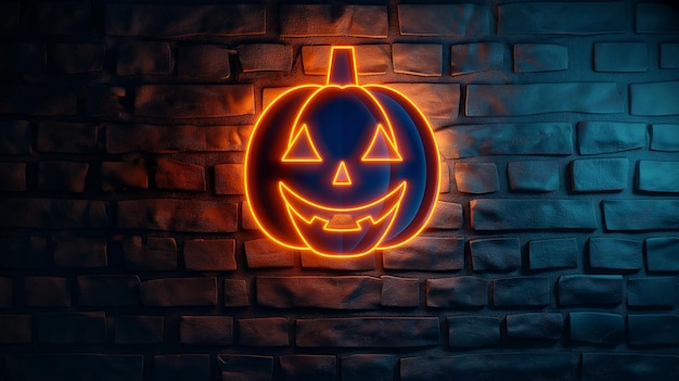 a neon sign for halloween is lit up in neon