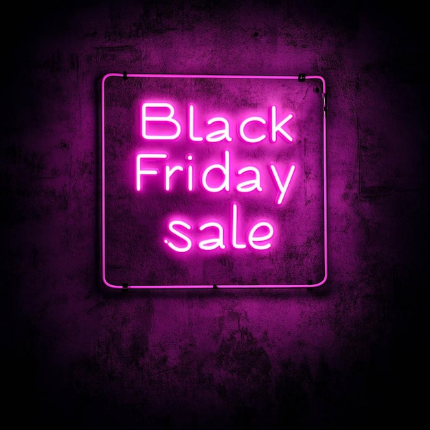 Photo a neon sign that says black friday sale