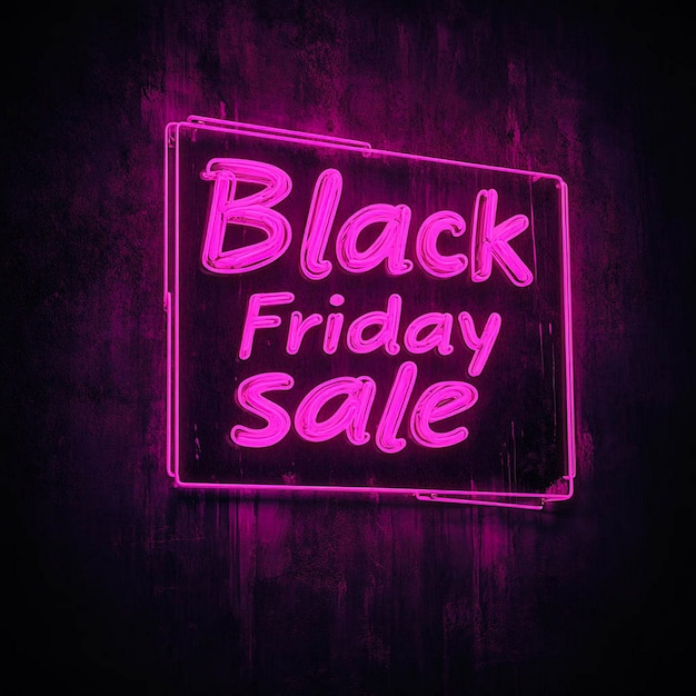 Photo a neon sign that says black friday sale