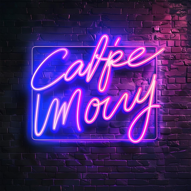 Photo a neon sign that says coffee and a sign that says coffee