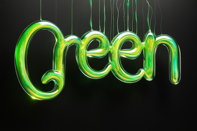 a neon sign that says green paint on it