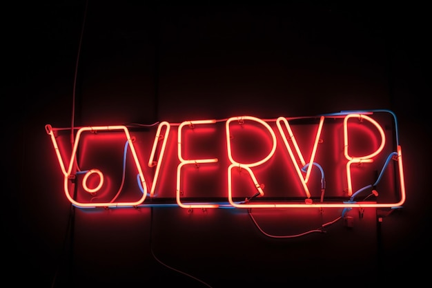 A neon sign that says overlay on it