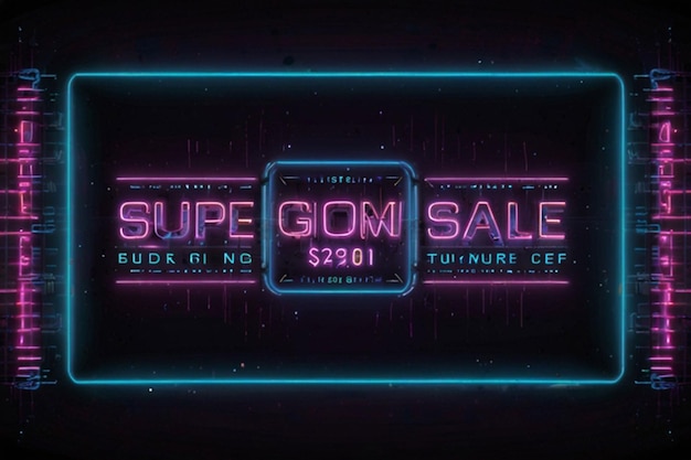 Photo a neon sign that says super sale