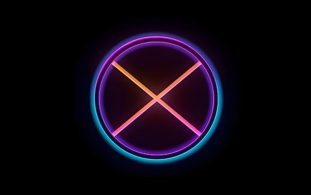 A neon sign that says x on it