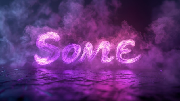 Photo neon smoke text effect