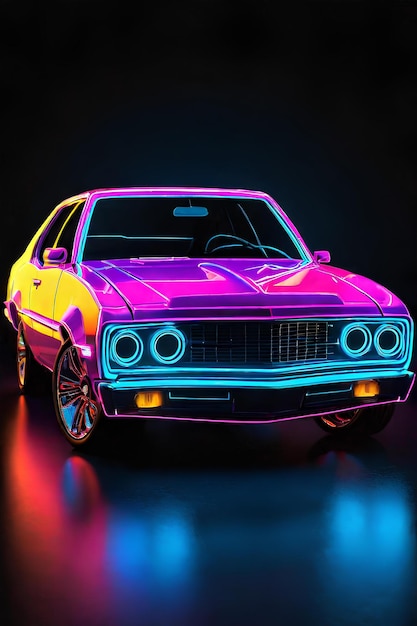 neon sport car