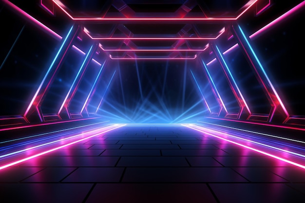 Neon stage lights background