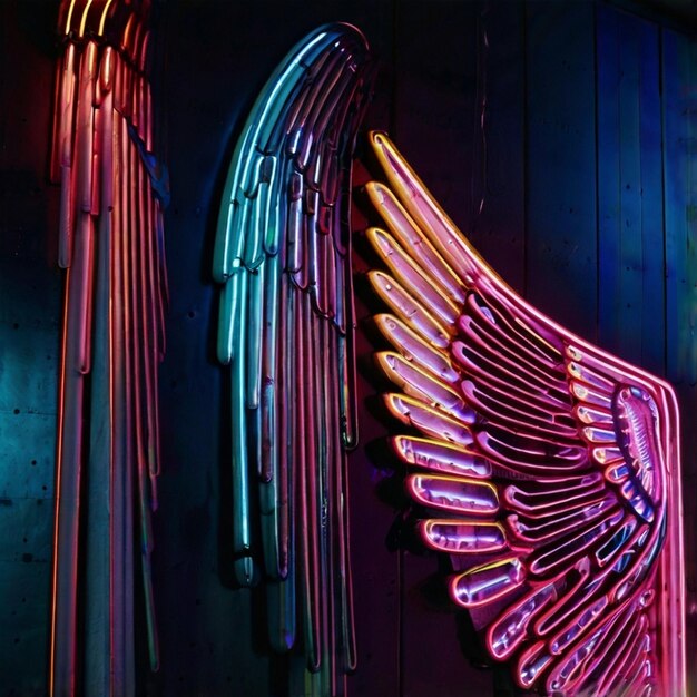 Photo neon style wing elements