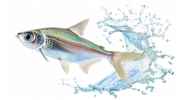 Photo neon tetra fish isolated on white background