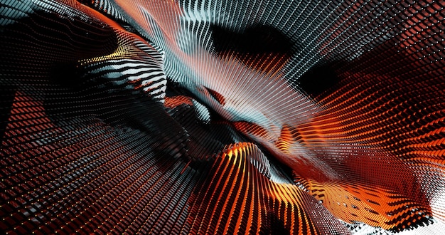 Neon tunnel corridor 3d rendering abstract trendy background technologybig data science connection concept glowing lines tunnel corridor virtualgeometric endlessscifi