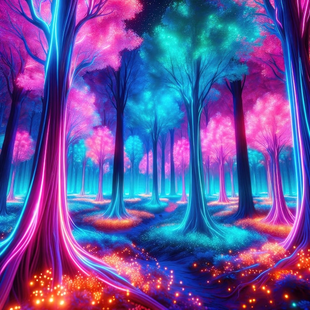 Neon Whisper Forest