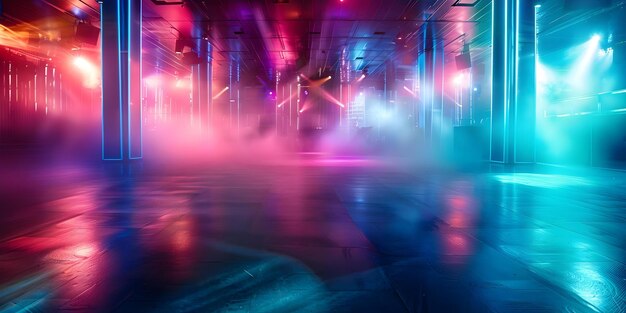 Neonlit Cyberpunk Rave Club with Industrial Space Techno Music Concept Cyberpunk Rave Club Neonlit Industrial Space Techno Music