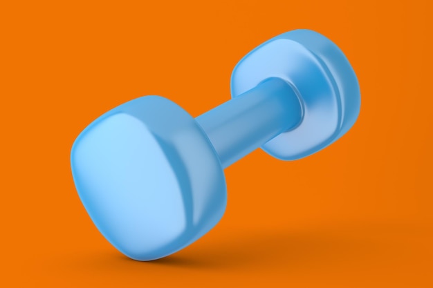 Neoprene Dumbbell Left Side In Orange Background