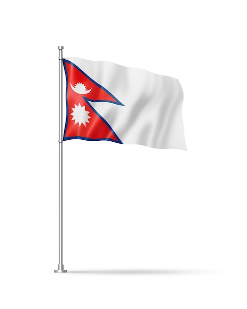 Nepalese flag isolated on white