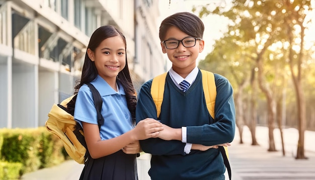 Nepali and Asian Students in Village School Dress Education Concept