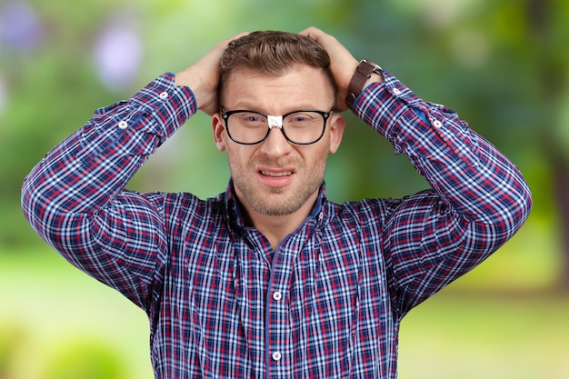 Nerd man in glasses