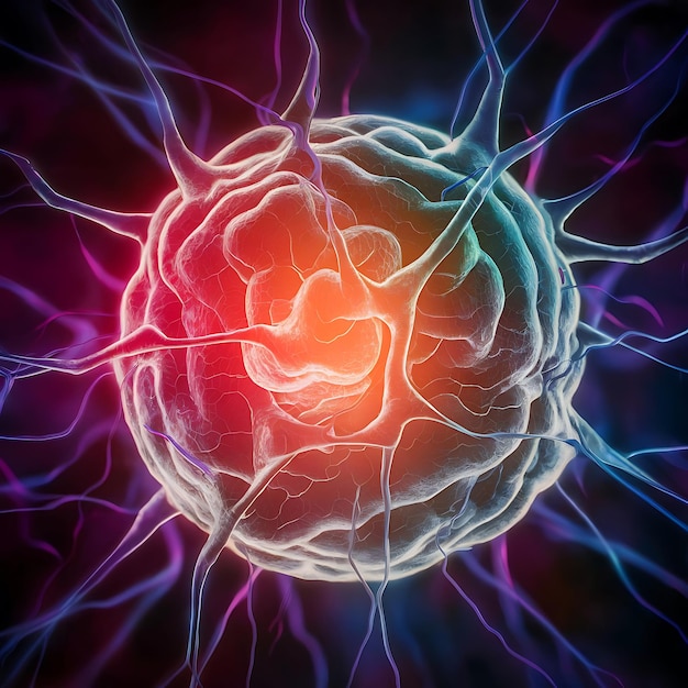 nerve cells 3d render illustration vector background