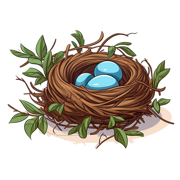 nest png in illustration style