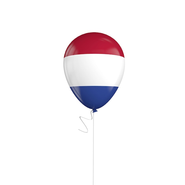 Netherlands flag balloon on a string 3D Rendering