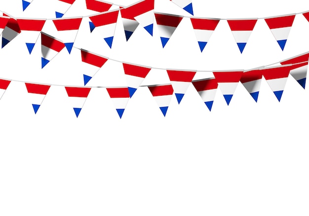 Netherlands flag festive bunting against a plain background d rendering