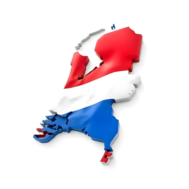 Netherlands Map Flag Concept Illustration Design