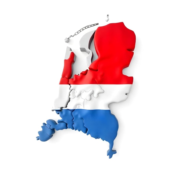 Netherlands Map Flag Concept Illustration Design