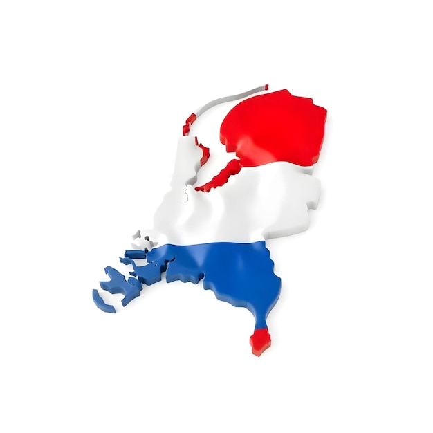 Netherlands Map Flag Concept Illustration Design