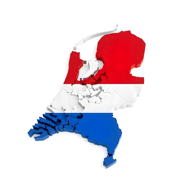 Netherlands Map Flag Concept Illustration Design