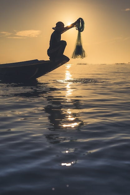 Nets cleaned by fishermen