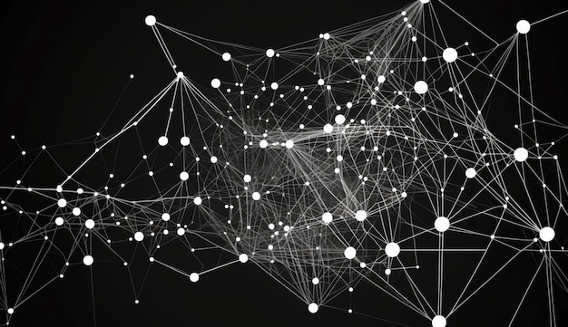 Network connection dots and lines Plexus Big data background