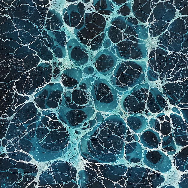 Photo a network of cyan veins on a 2d card illustrating lifes intricate pathways