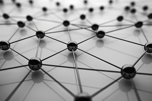 Photo network diagram of interconnected hubs and spokes ai generated