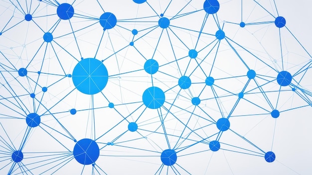 Photo a network of interconnected nodes and lines representing data or communication systems