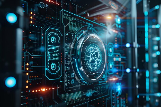 Network interface for cybersecurity displaying a digital Generative Ai