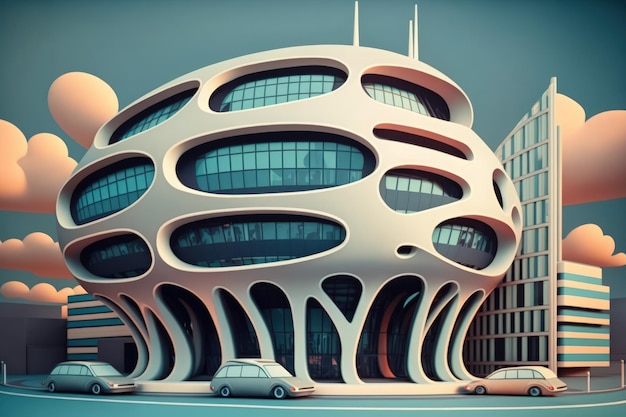 A network office building in London with a futuristic design