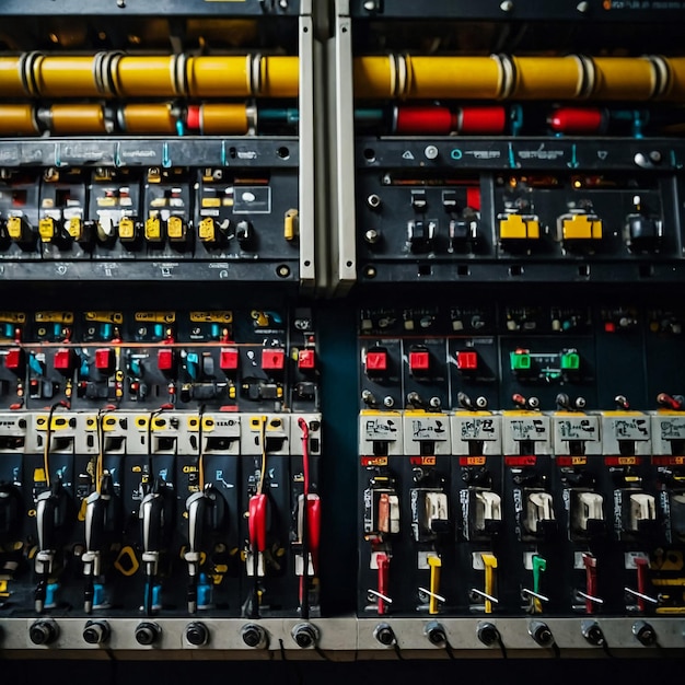 Network switch and ethernet cablesData Center Concept