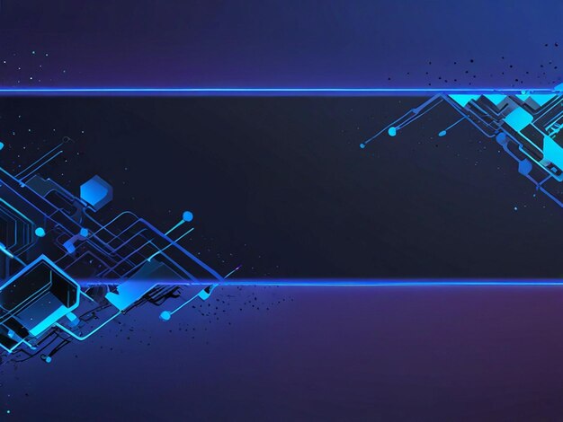 Photo networking abstract neon style blue wide banner design background abstract modern 3d banner design