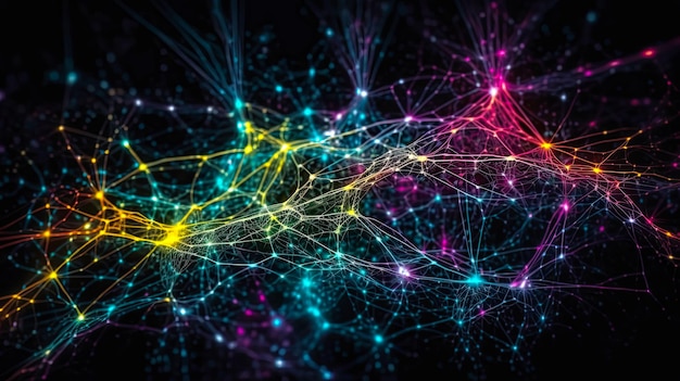 Neural connections visualizationidea for wallpaper or banner about cognitive recovery AI generated