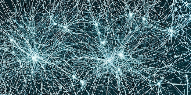 Neural network concept Connected cells with links High technology process Generative AI