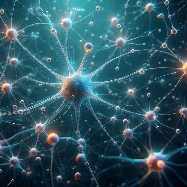 Photo neuron cells building a neural network