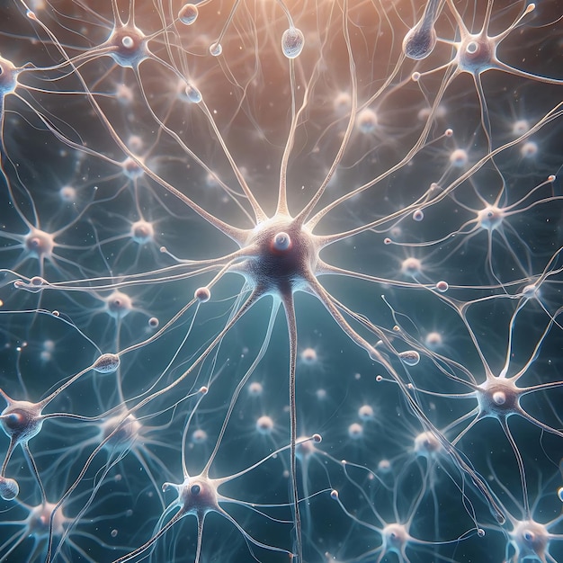 Photo neuron cells building a neural network