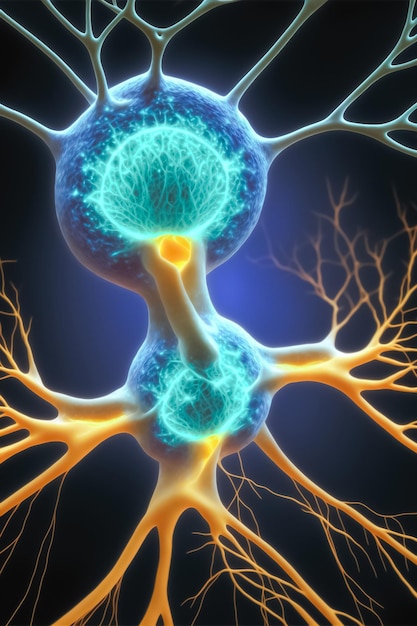 Neuron network brain cells Human nervous system and brain activity concept