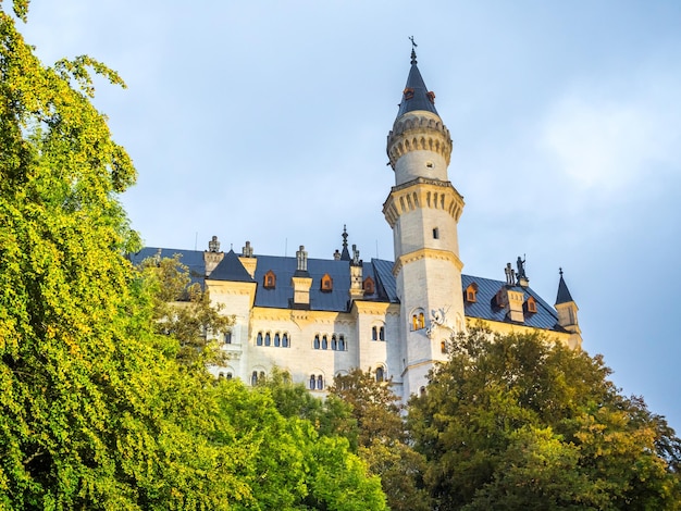 Neuschwanstein castle under cloudy sky