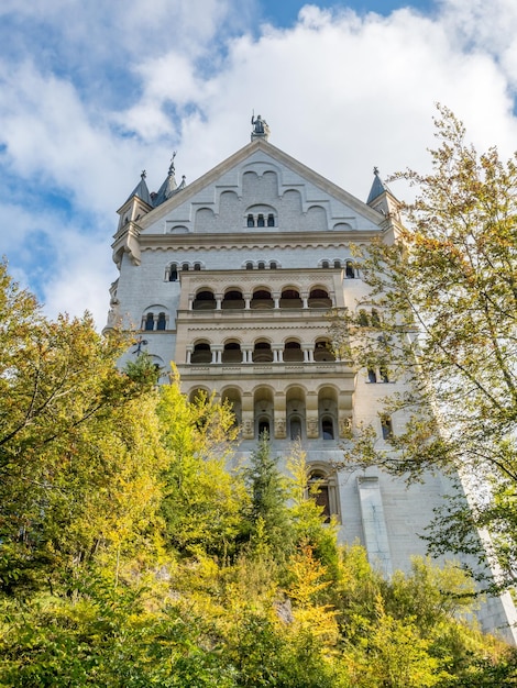 Neuschwanstein castle in Germany back view