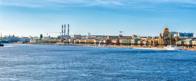 Neva River and embankment in Saint Petersburg